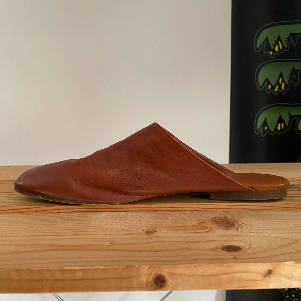 Free People Brown Leather Reese Mule Flats 37 - Picture 8 of 14